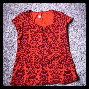 Orange printed top